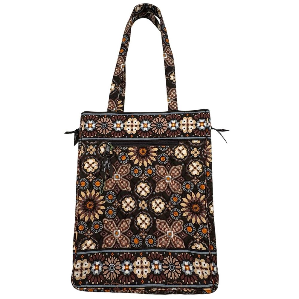 Vera Bradley Laptop Quilted Travel Bag Canyon Floral Brown Retired